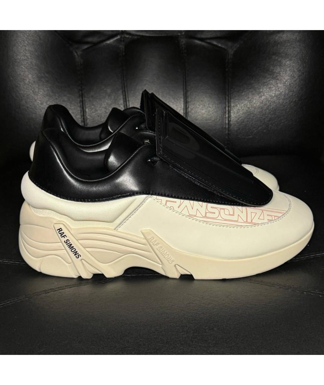 RAF SIMONS Белые кожаные низкие кроссовки / кеды, фото 9
