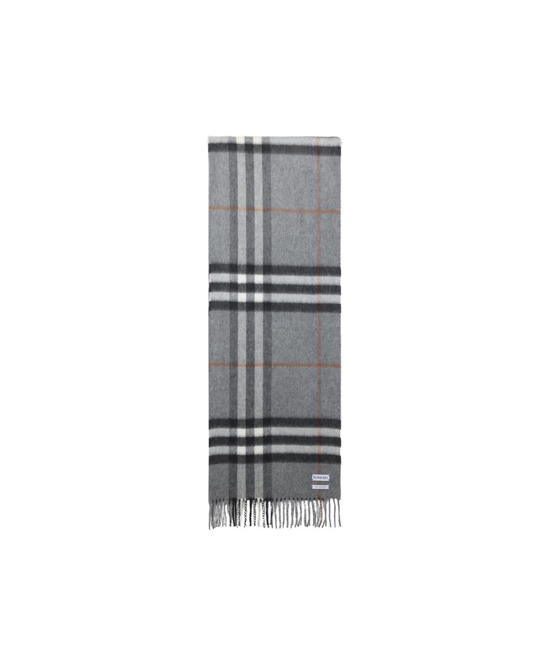BURBERRY Серый кашемировый шарф, фото 3