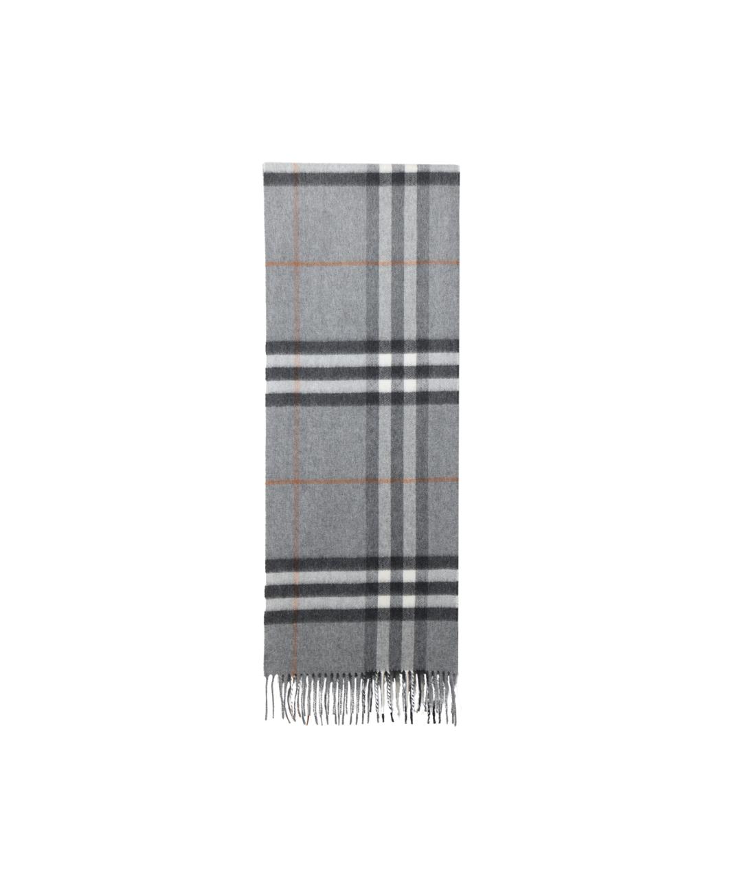 BURBERRY Серый кашемировый шарф, фото 2