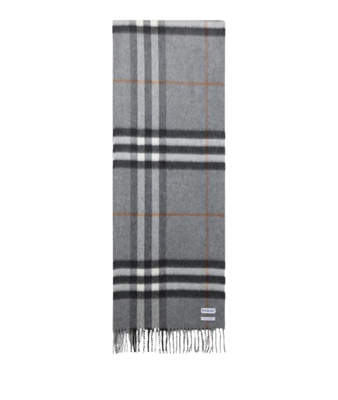BURBERRY Серый кашемировый шарф, фото 1