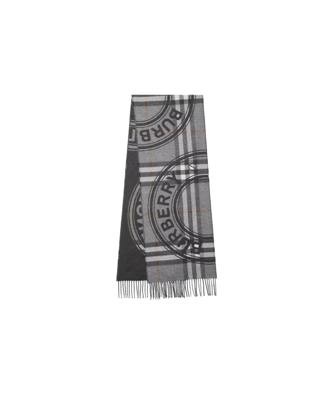 BURBERRY Серый кашемировый шарф, фото 2