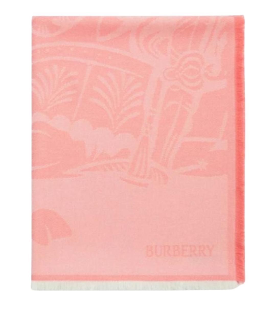 BURBERRY Розовый хлопковый шарф, фото 1