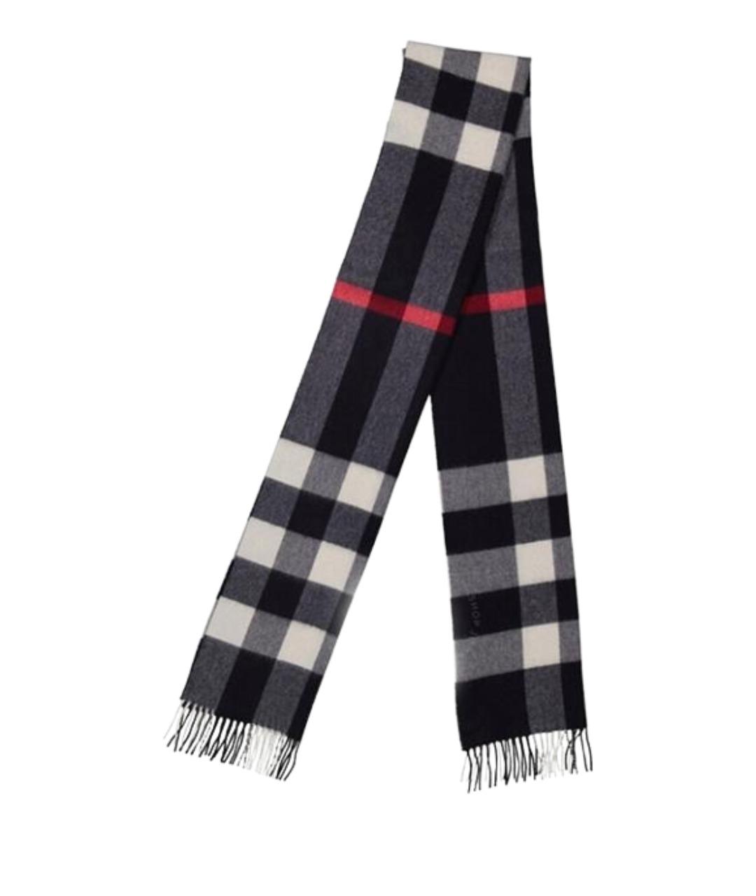 BURBERRY Черный кашемировый шарф, фото 1