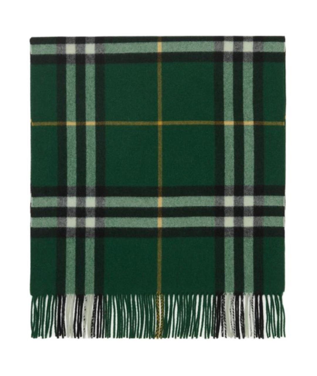 BURBERRY Зеленый кашемировый шарф, фото 2