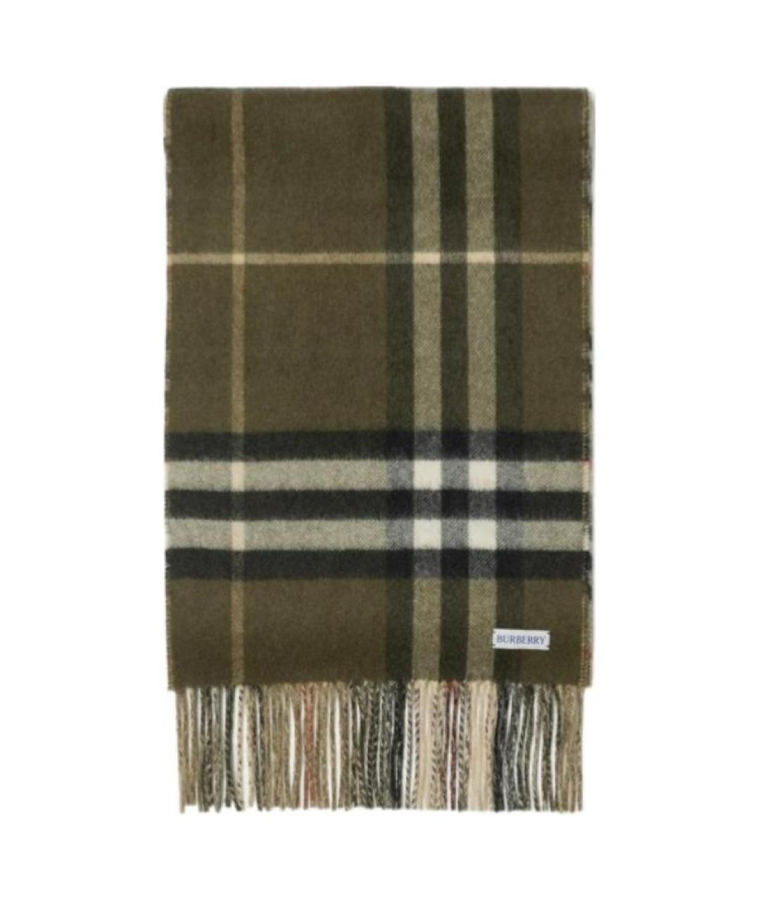 BURBERRY Зеленый кашемировый шарф, фото 2