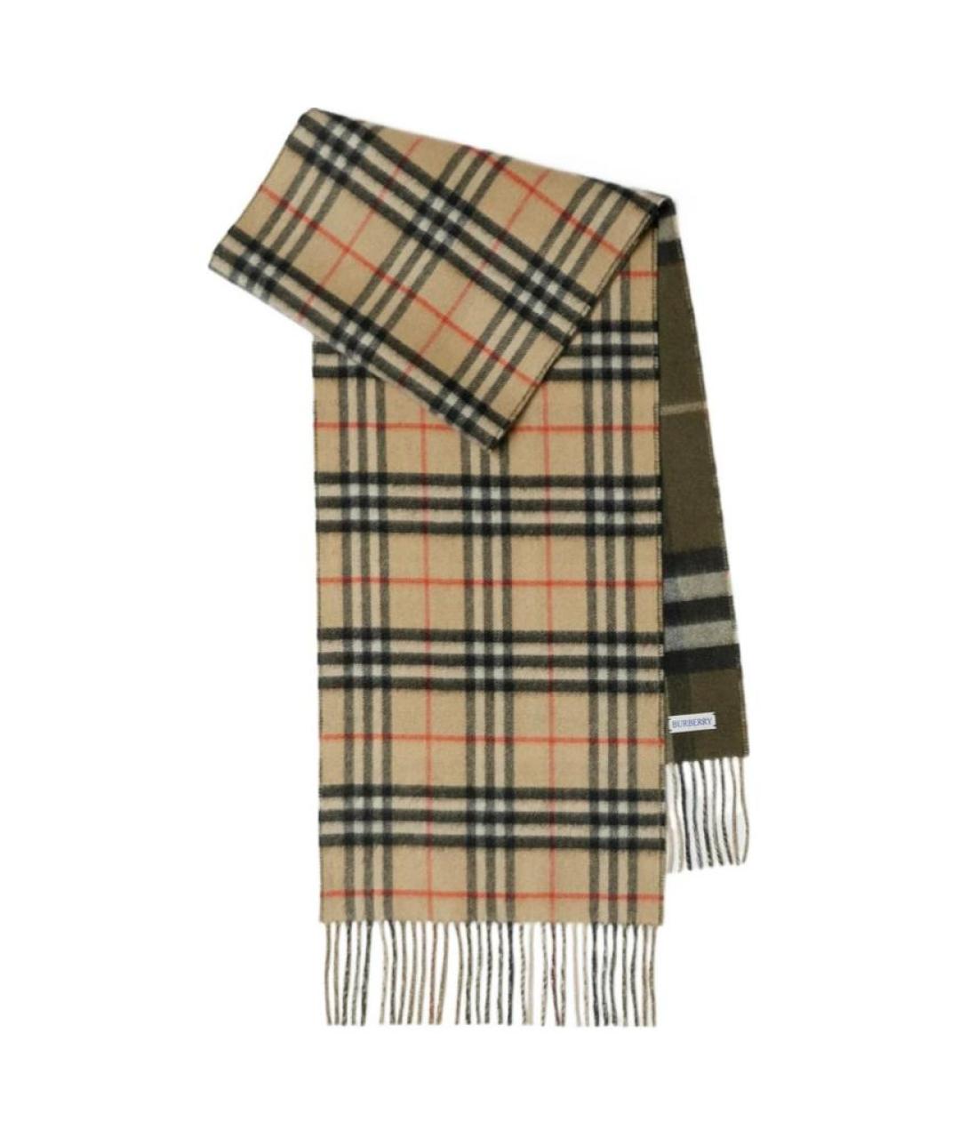 BURBERRY Зеленый кашемировый шарф, фото 1