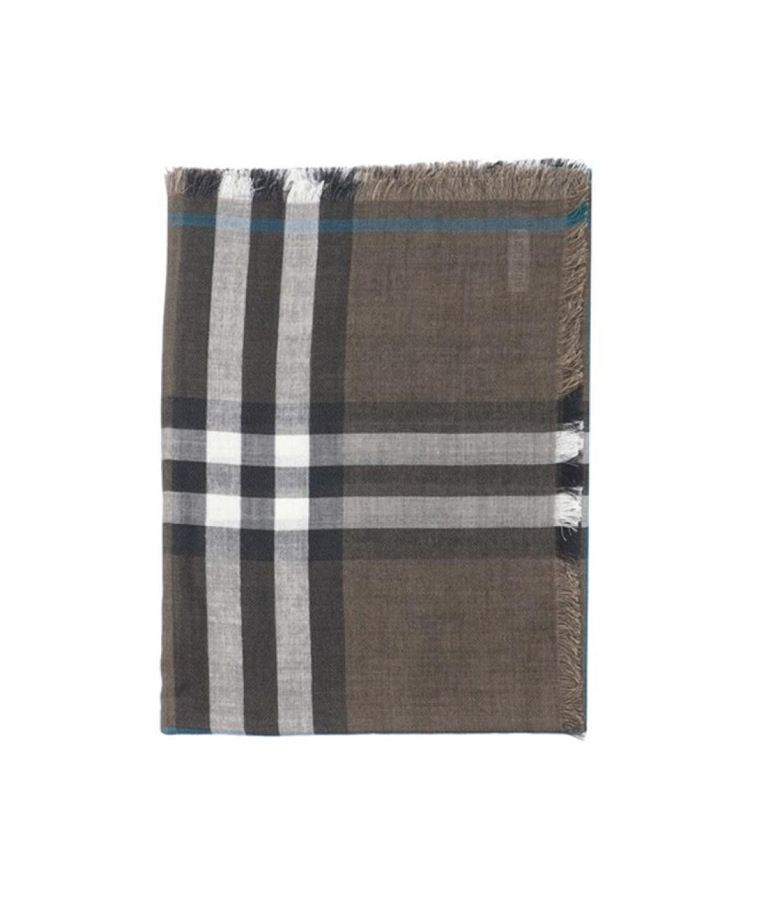 BURBERRY Коричневый шерстяной шарф, фото 2
