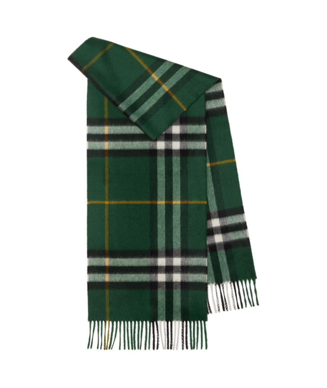 BURBERRY Зеленый кашемировый шарф, фото 2