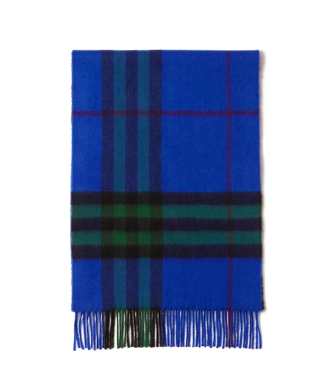 BURBERRY Синий кашемировый шарф, фото 2
