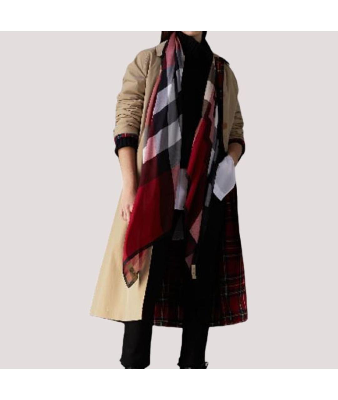 BURBERRY Красный шарф, фото 2