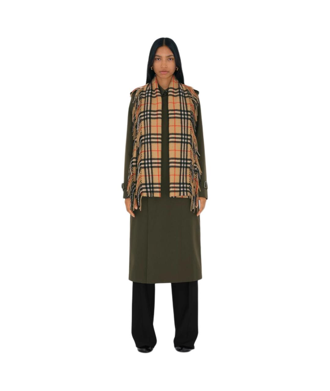 BURBERRY Бежевый кашемировый шарф, фото 3