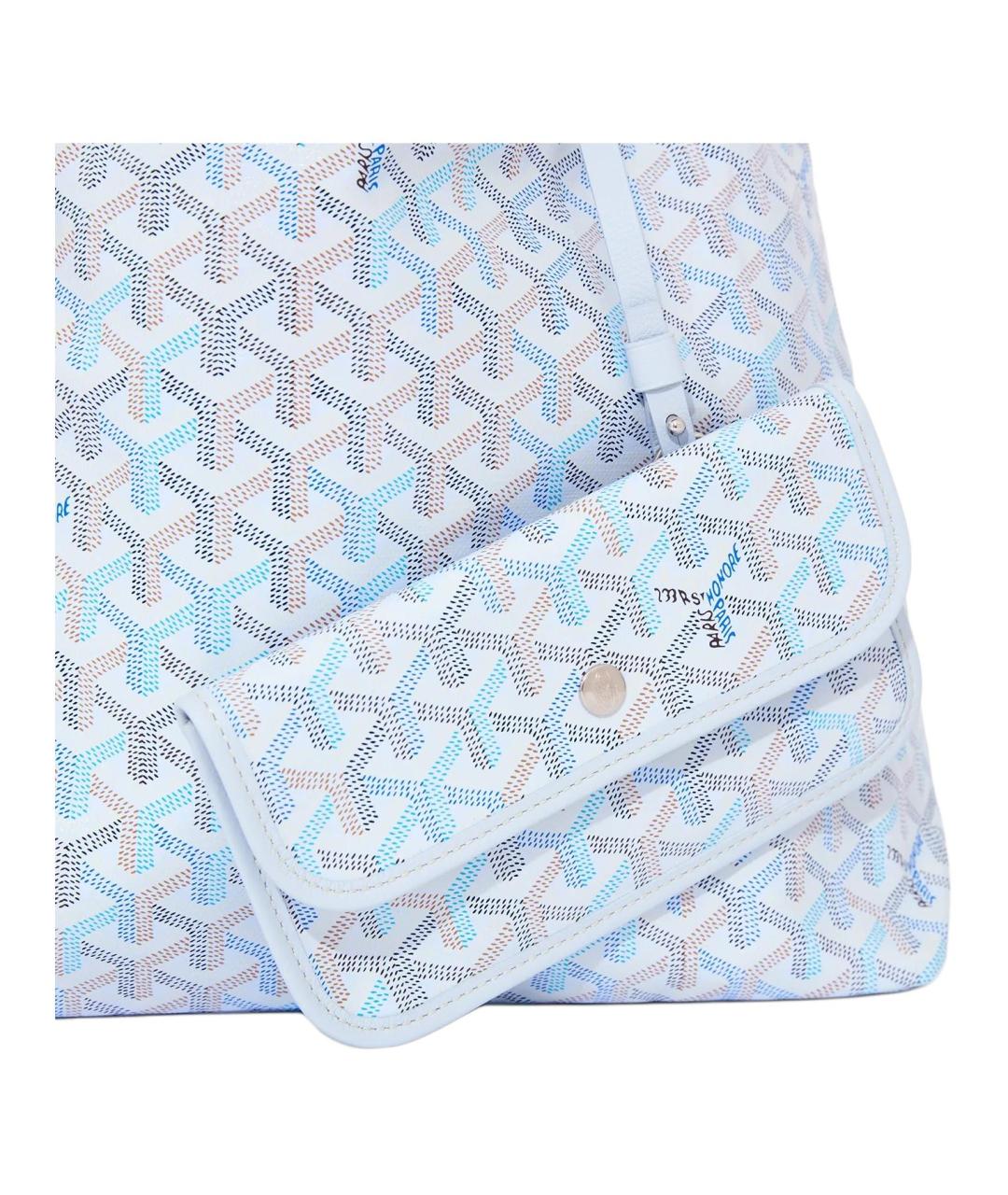 GOYARD Голубая сумка через плечо из канвы, фото 3
