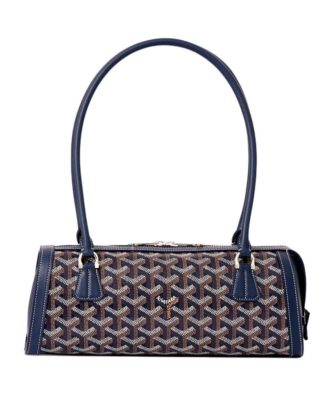 GOYARD Темно-синяя сумка через плечо из канвы, фото 1