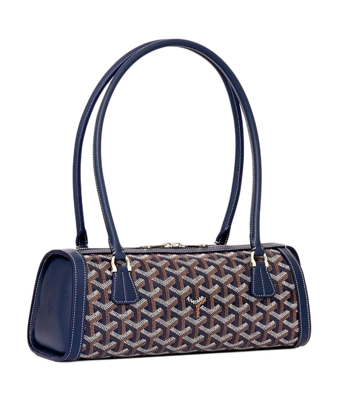 GOYARD Темно-синяя сумка через плечо из канвы, фото 2