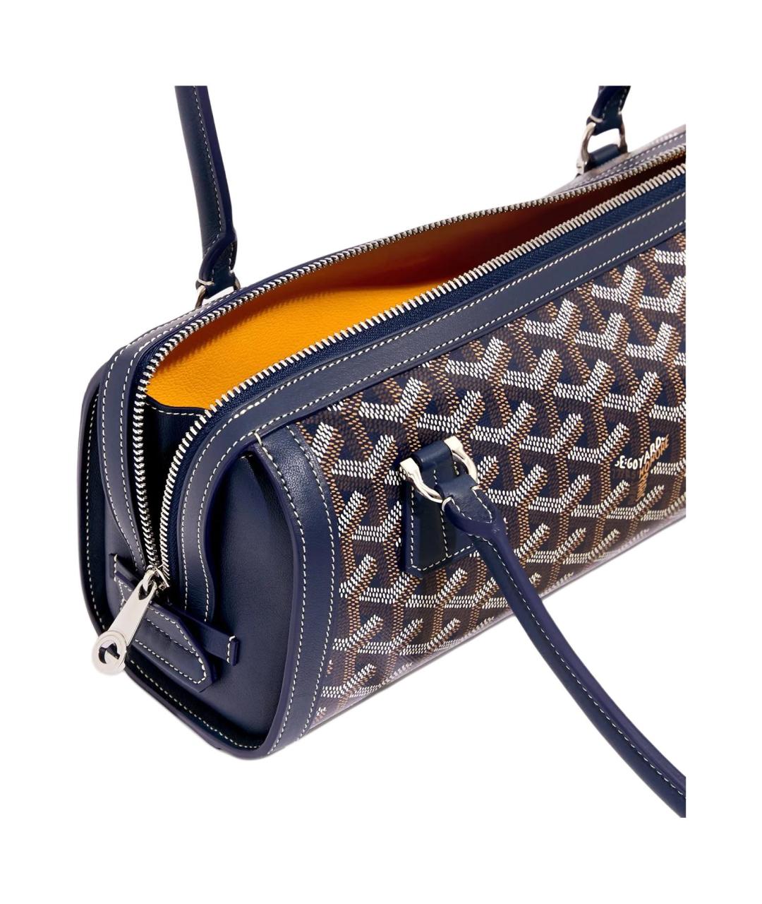 GOYARD Темно-синяя сумка через плечо из канвы, фото 5