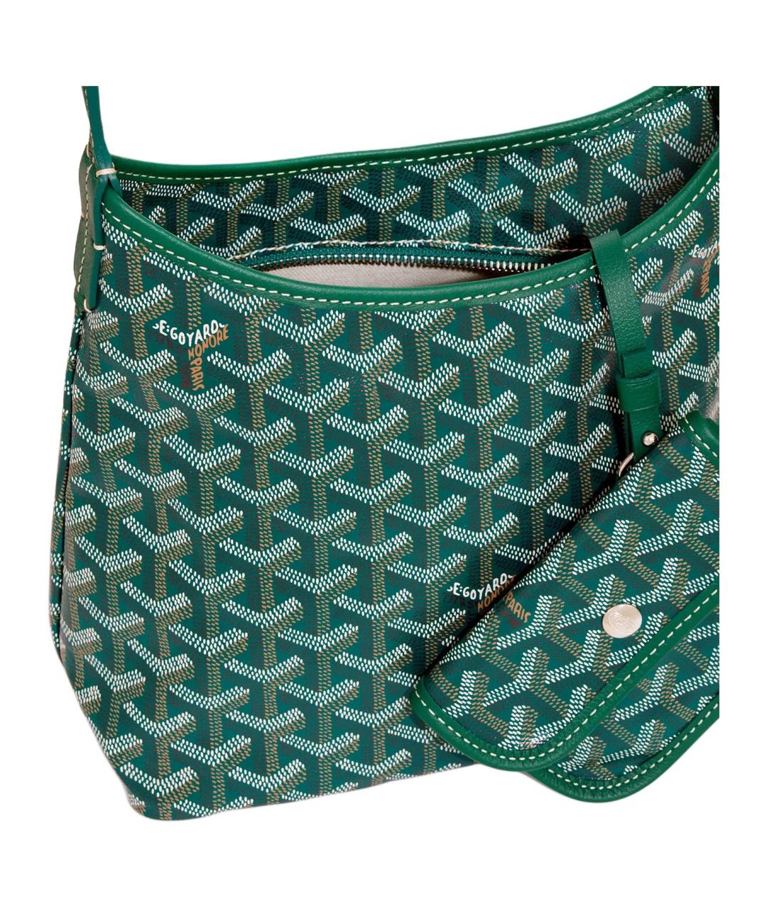 GOYARD Зеленая сумка через плечо из канвы, фото 3