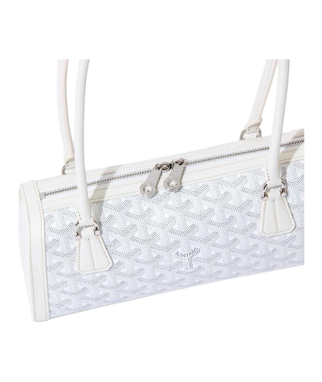 GOYARD Белая сумка через плечо из канвы, фото 3