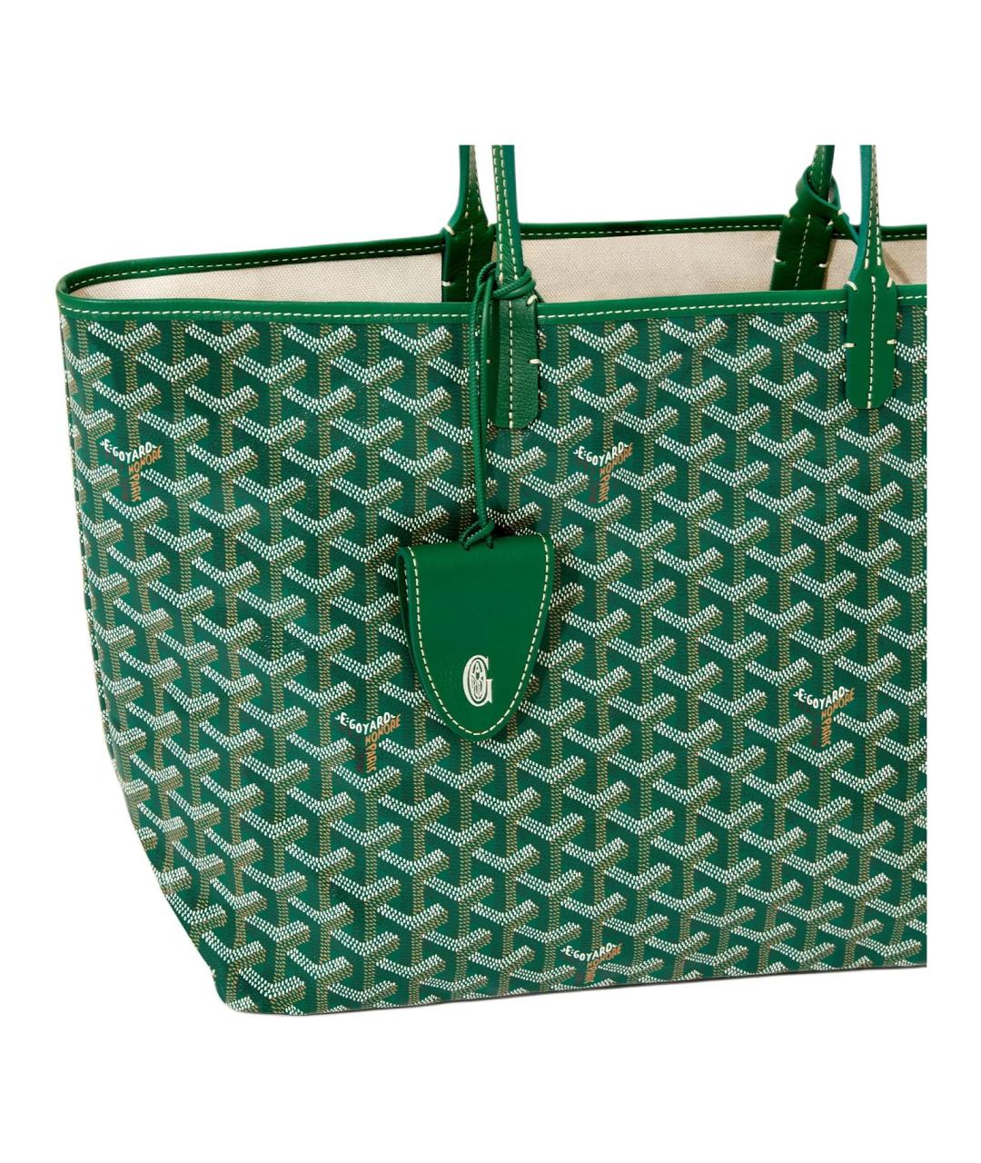 GOYARD Зеленая сумка через плечо из канвы, фото 5