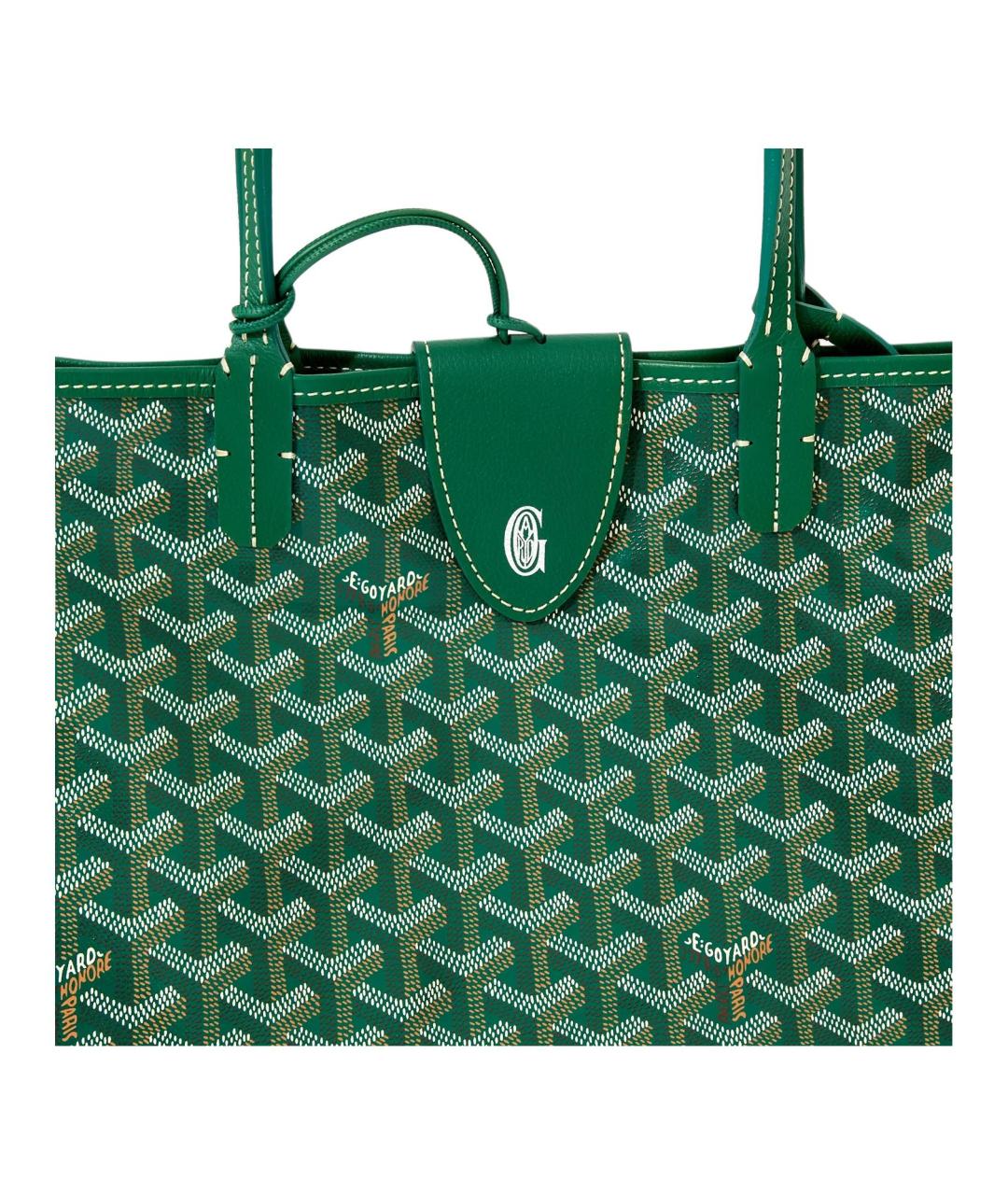 GOYARD Зеленая сумка через плечо из канвы, фото 4