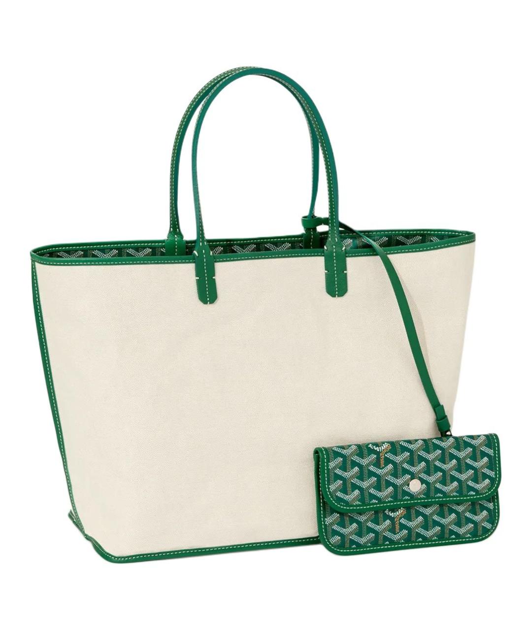 GOYARD Зеленая сумка через плечо из канвы, фото 3