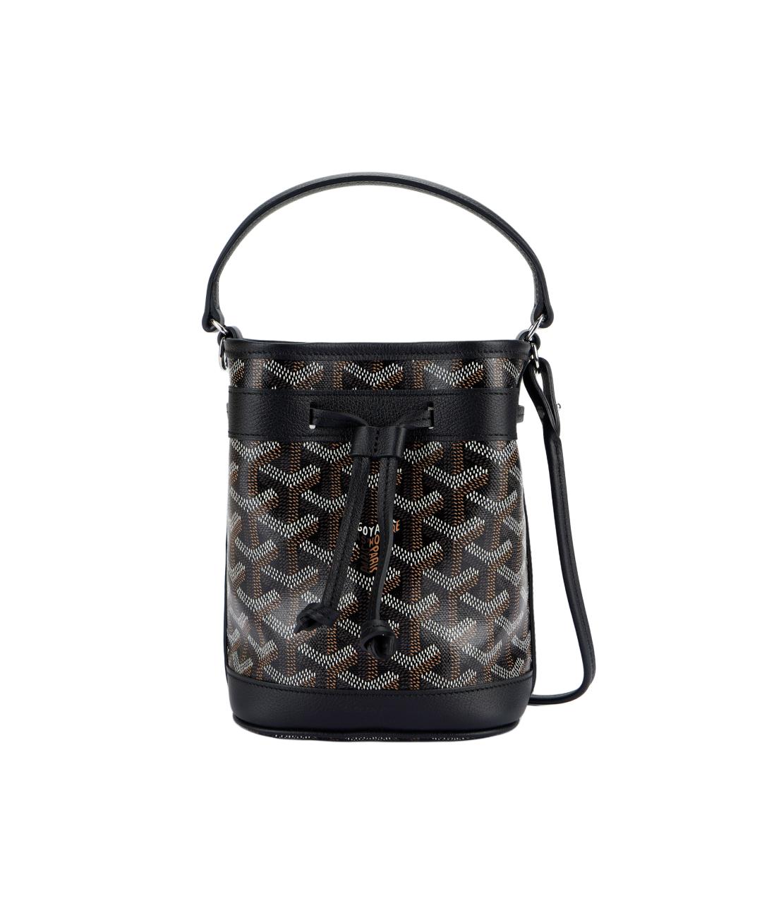 GOYARD Черная сумка через плечо из канвы, фото 4
