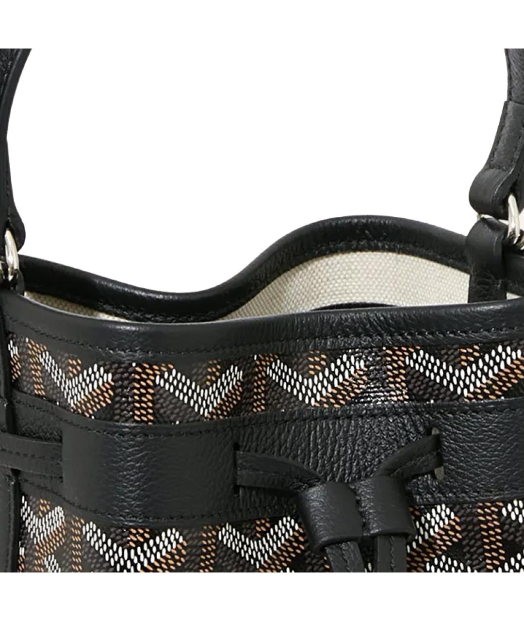 GOYARD Черная сумка через плечо из канвы, фото 3