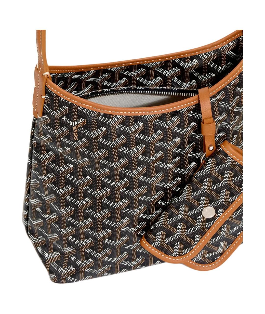 GOYARD Коричневая сумка через плечо из канвы, фото 3