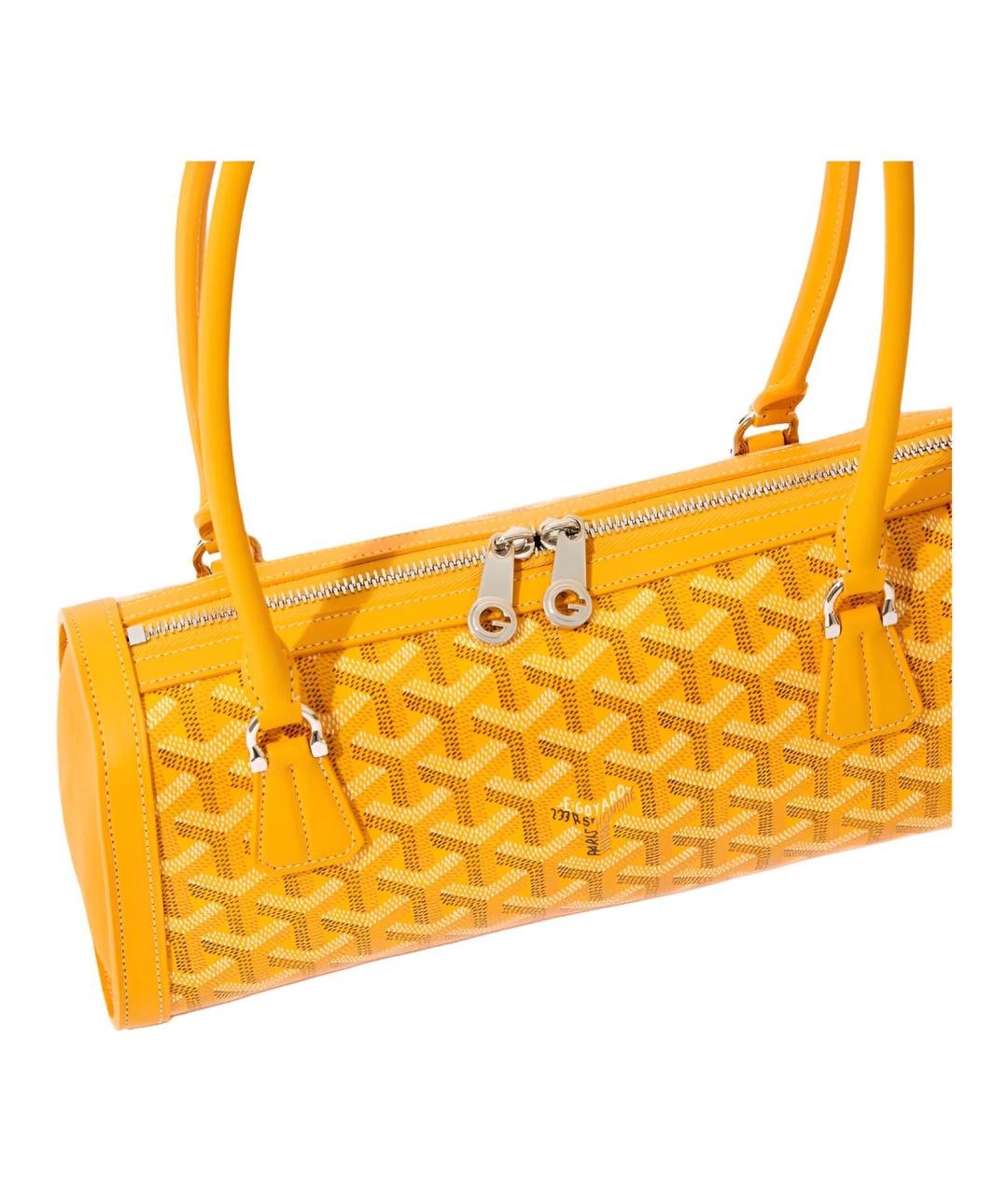 GOYARD Желтая сумка через плечо из канвы, фото 4