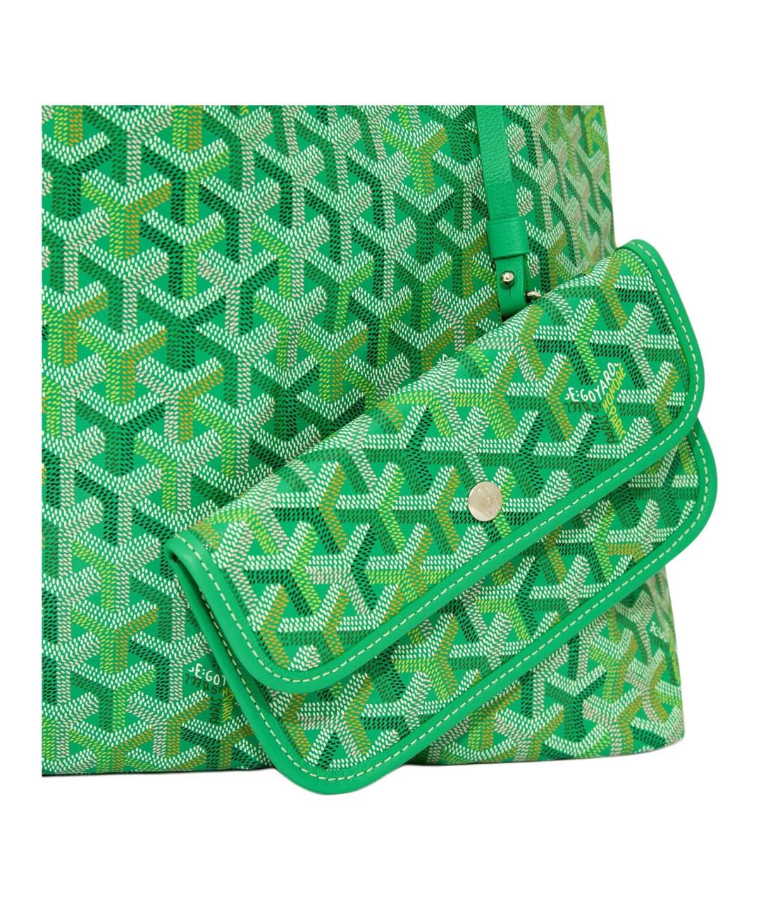 GOYARD Зеленая сумка через плечо из канвы, фото 3