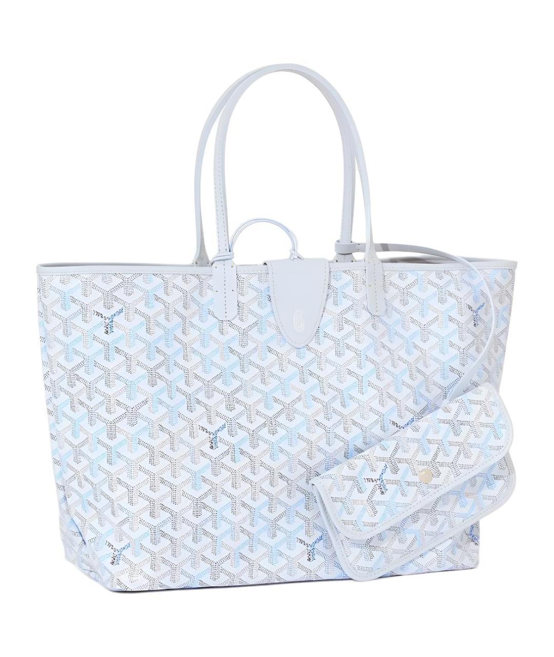 GOYARD Голубая сумка через плечо из канвы, фото 1