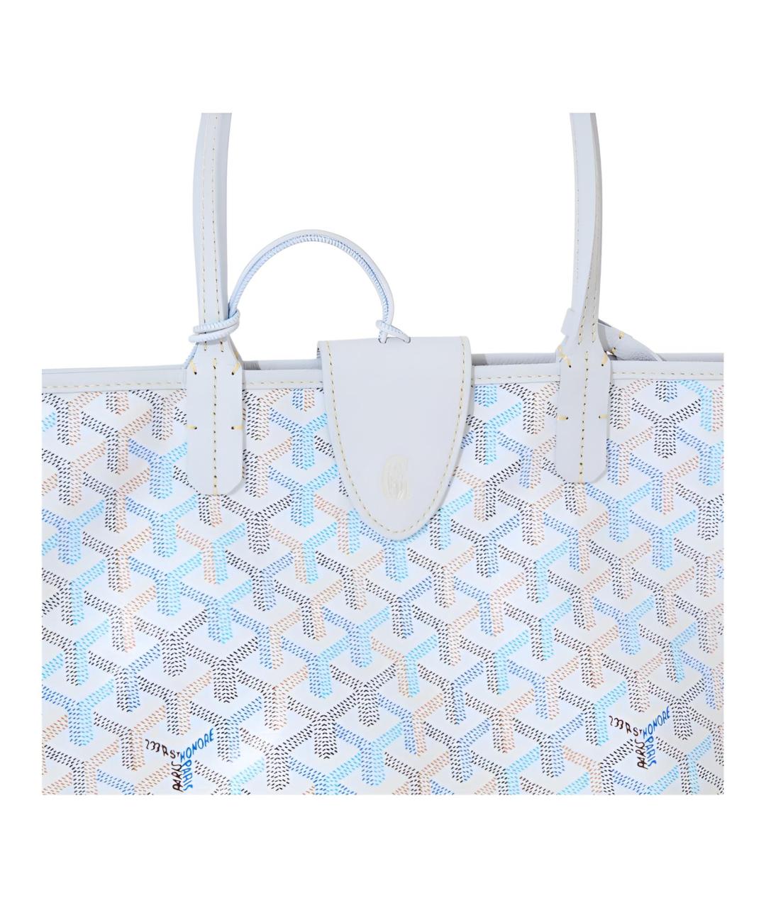 GOYARD Голубая сумка через плечо из канвы, фото 2