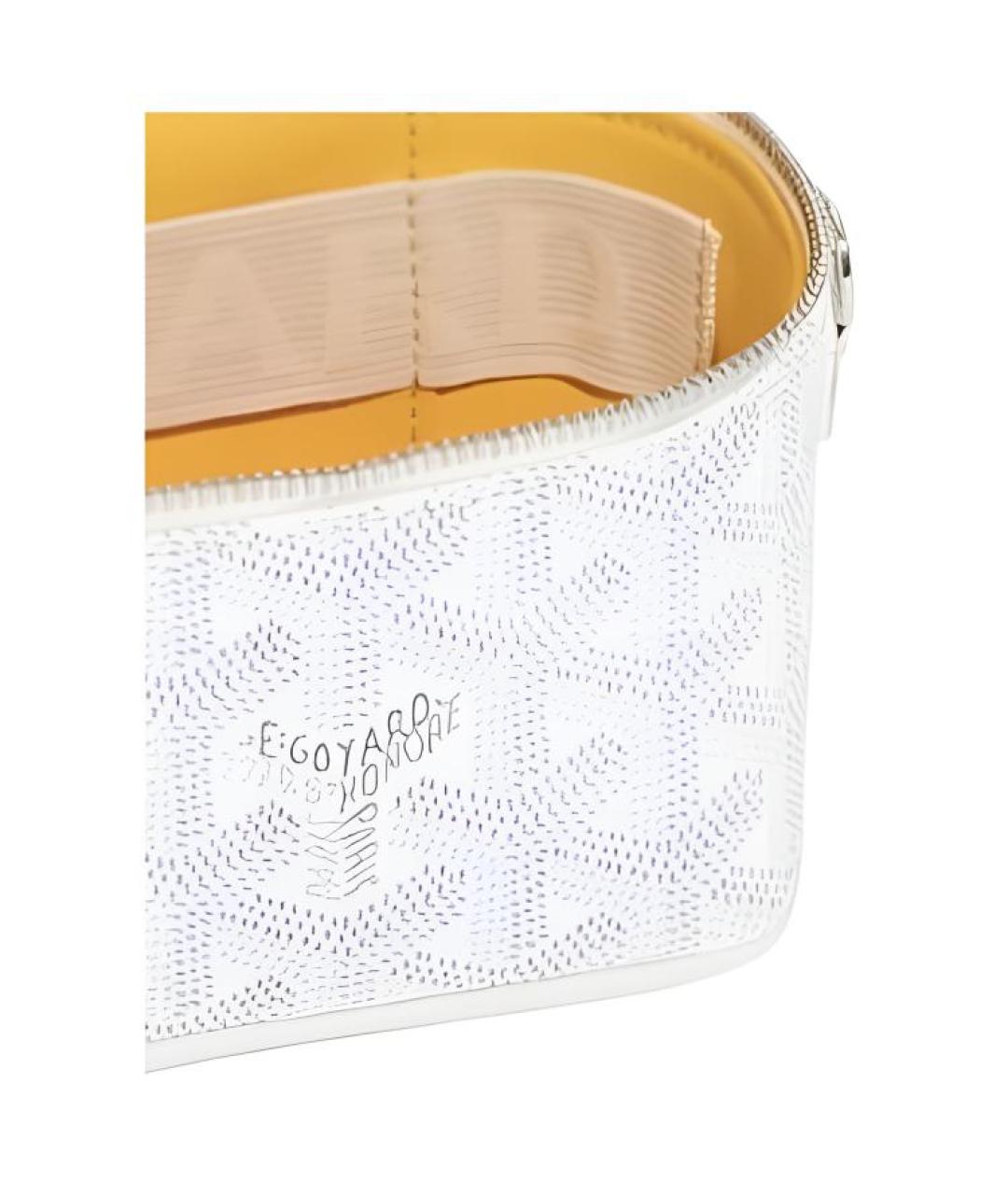 GOYARD Белая косметичка из канвы, фото 5