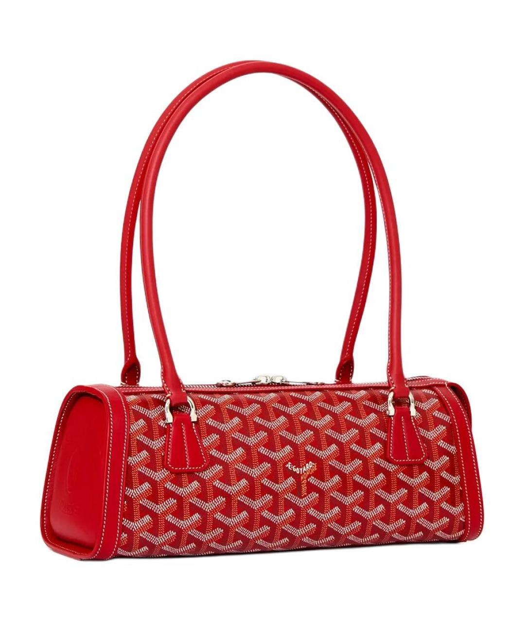 GOYARD Красная сумка через плечо из канвы, фото 2