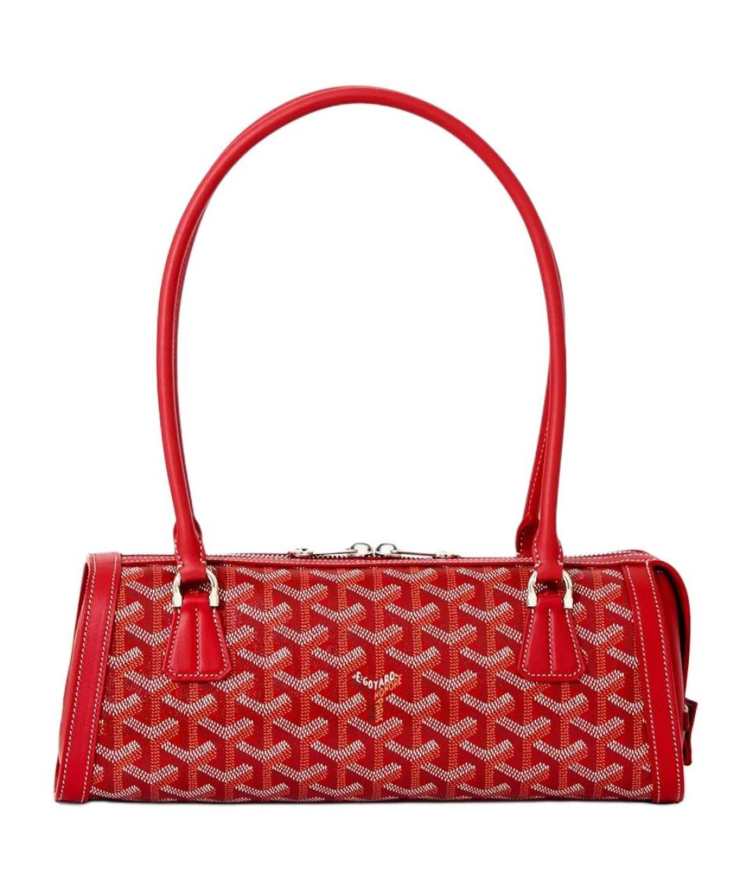 GOYARD Красная сумка через плечо из канвы, фото 1
