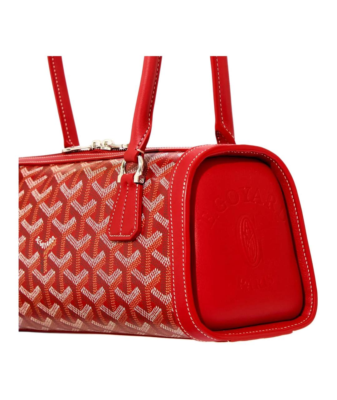 GOYARD Красная сумка через плечо из канвы, фото 4