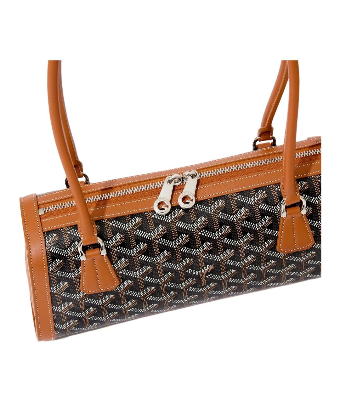 GOYARD Коричневая сумка через плечо из канвы, фото 3