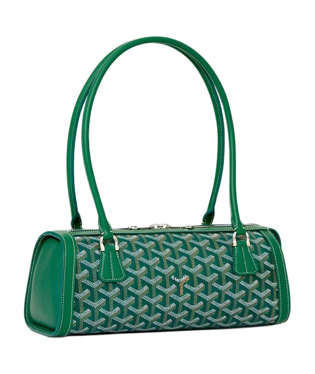 GOYARD Зеленая сумка через плечо из канвы, фото 2