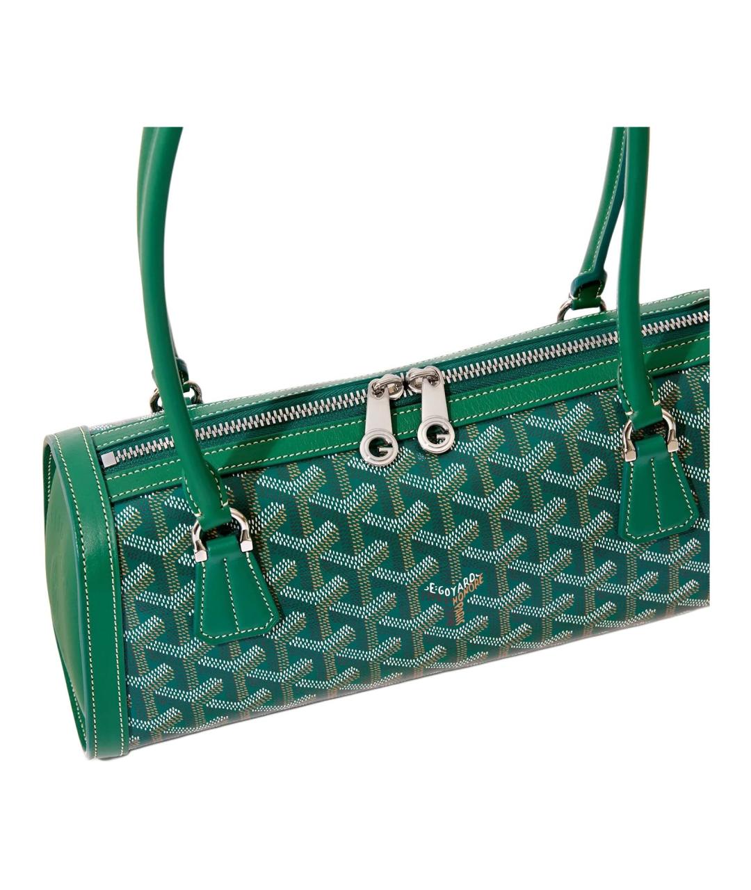 GOYARD Зеленая сумка через плечо из канвы, фото 3
