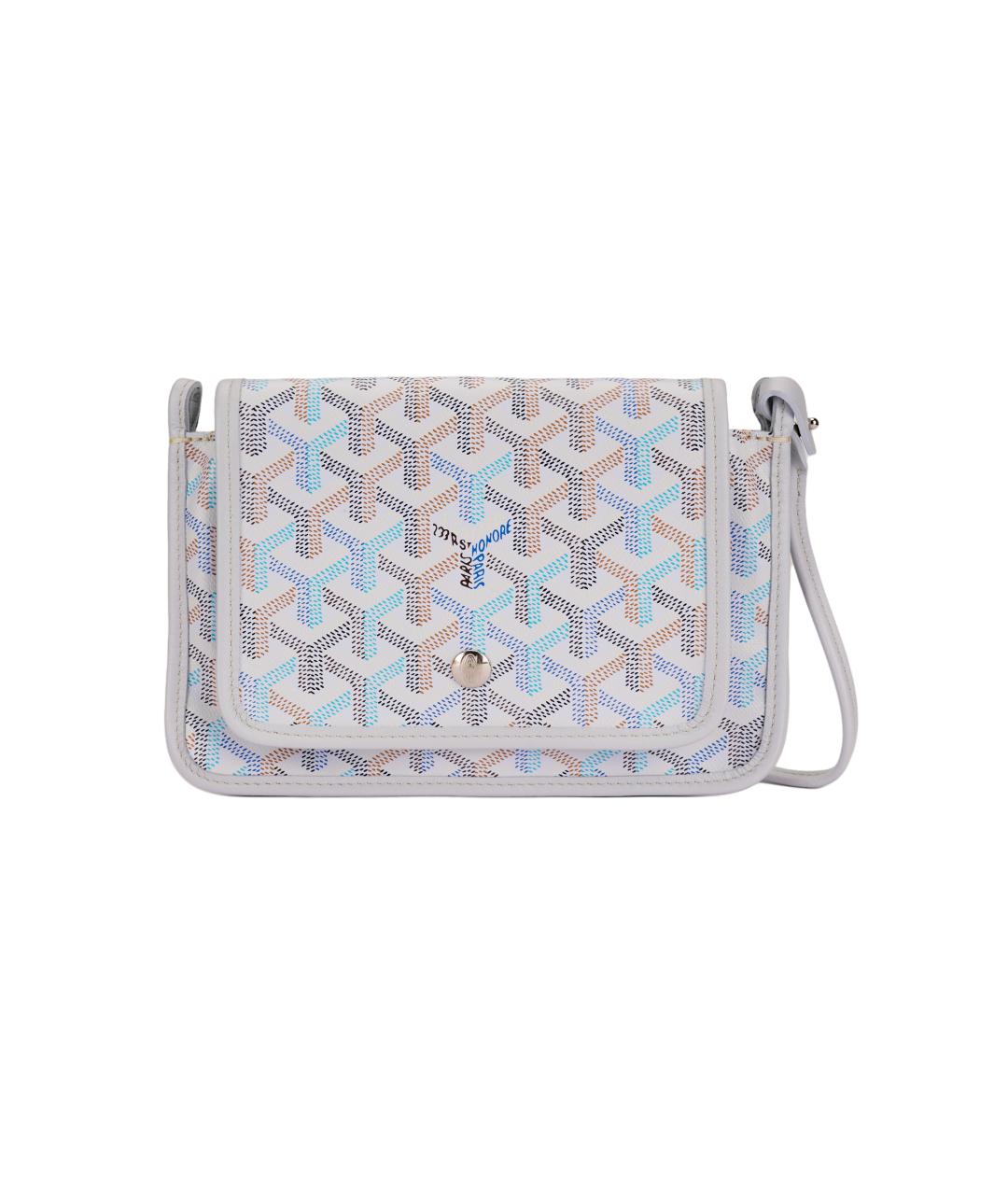 GOYARD Голубая сумка через плечо из канвы, фото 5