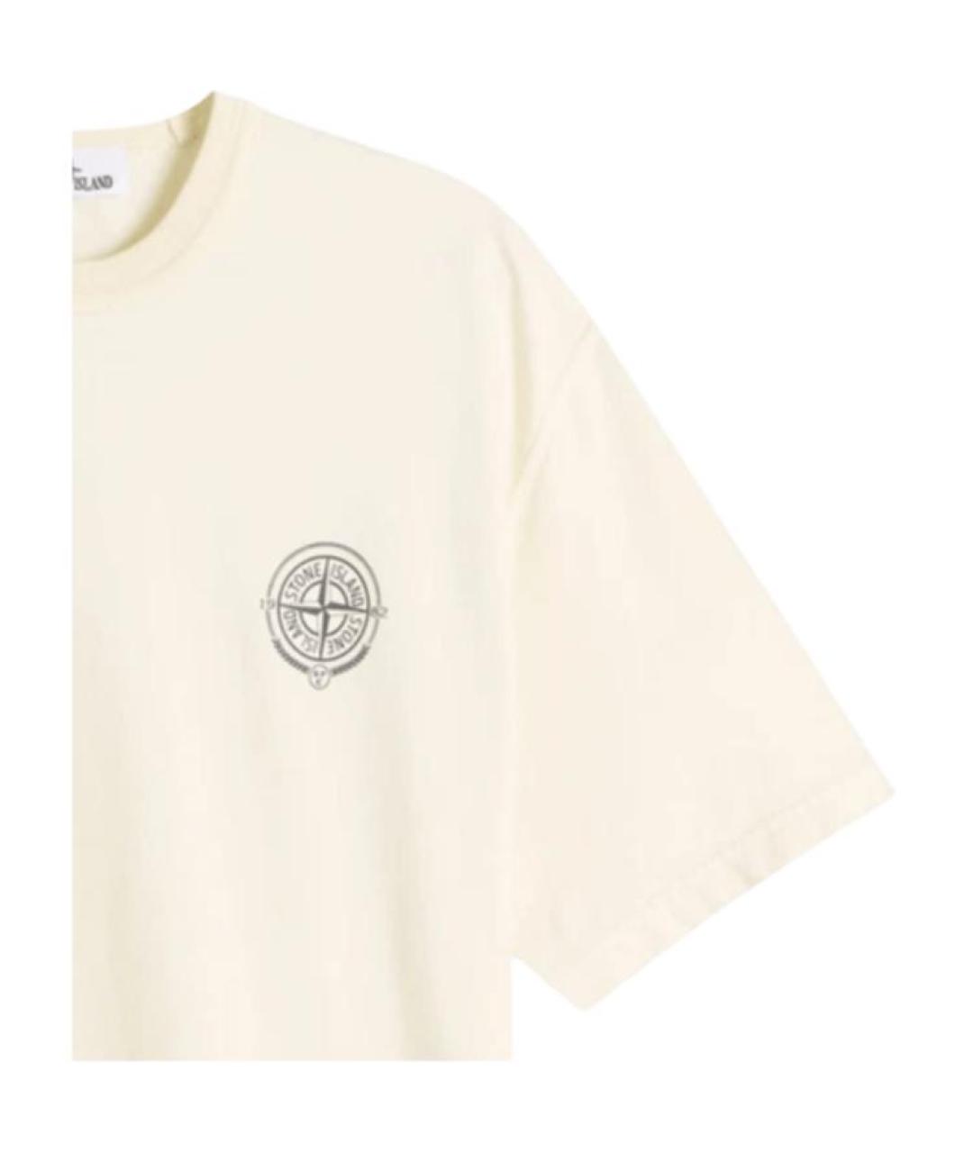 STONE ISLAND Бежевая футболка, фото 4