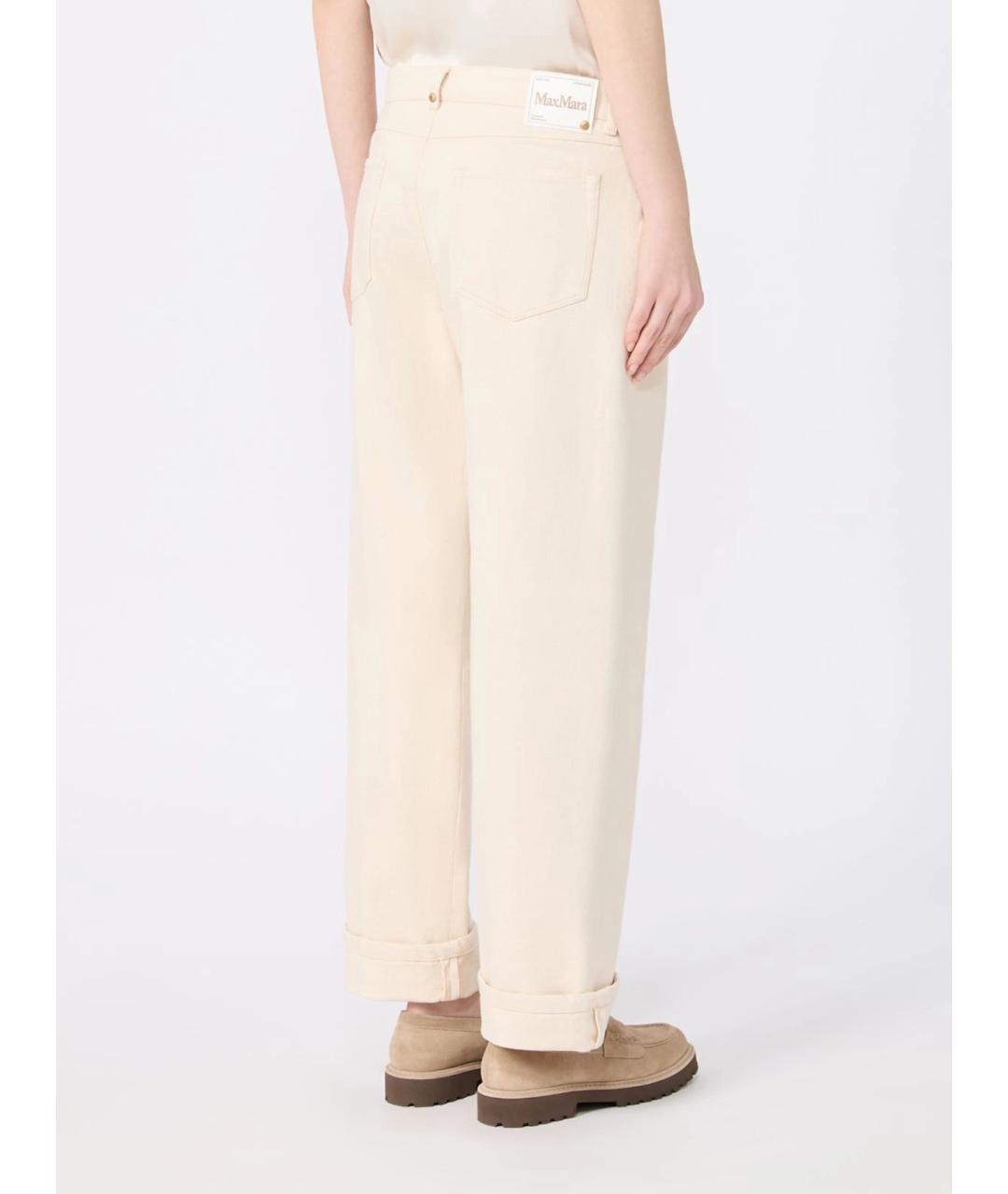 'S MAX MARA Бежевые хлопковые прямые джинсы, фото 4
