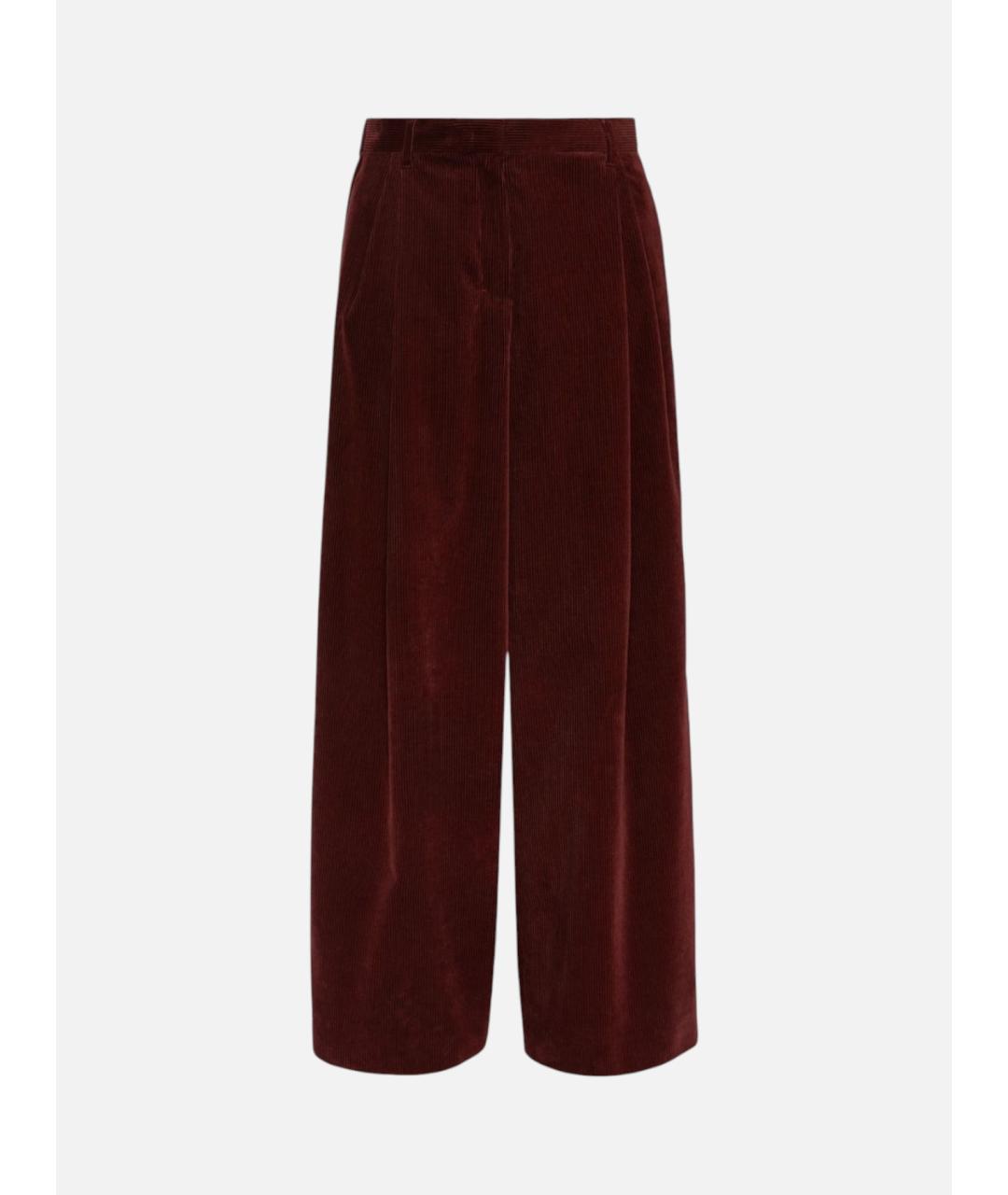 'S MAX MARA Бордовые хлопковые прямые брюки, фото 6