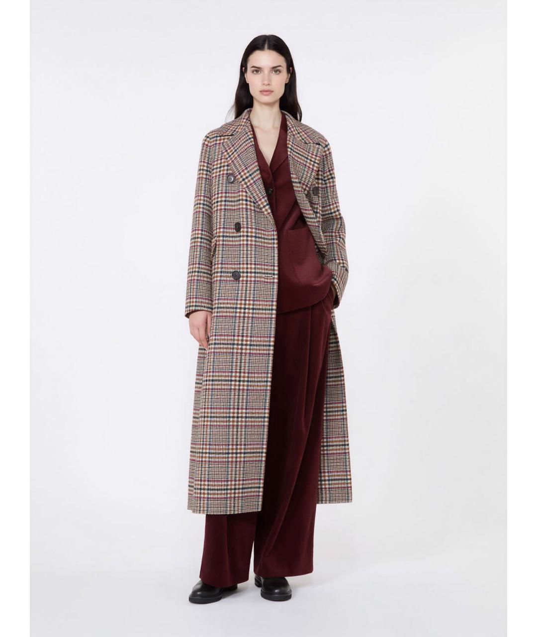 'S MAX MARA Бордовые хлопковые прямые брюки, фото 2