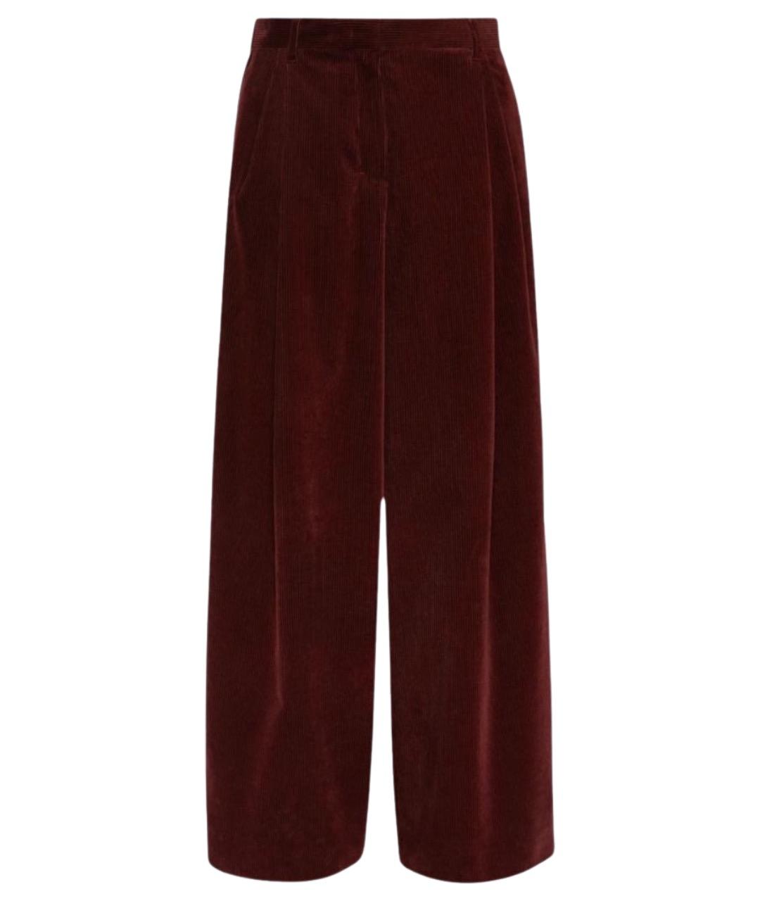 'S MAX MARA Бордовые хлопковые прямые брюки, фото 1