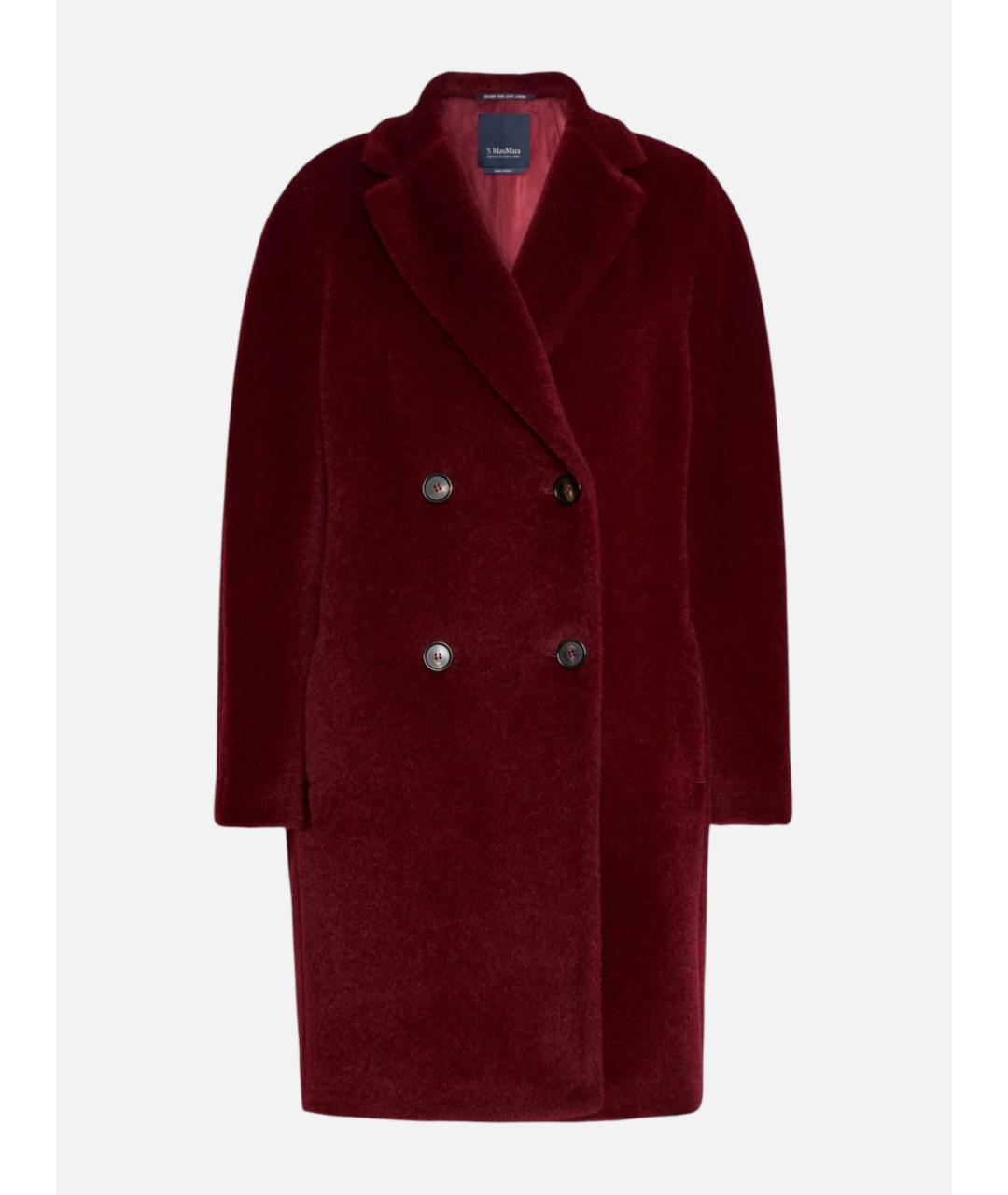 'S MAX MARA Бордовое шерстяное пальто, фото 5