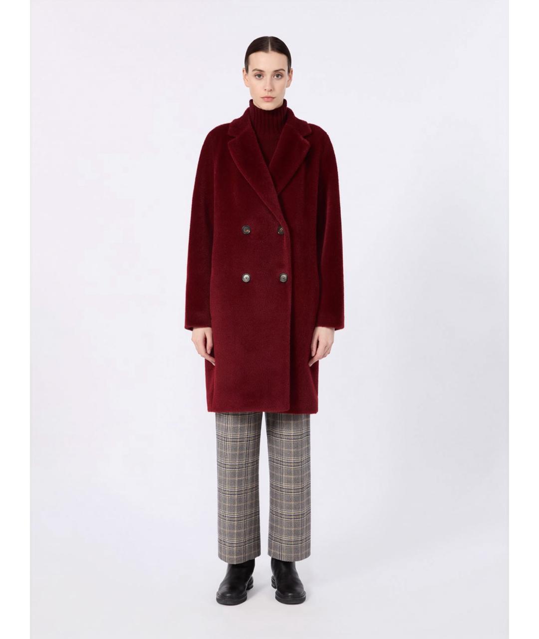 'S MAX MARA Бордовое шерстяное пальто, фото 3