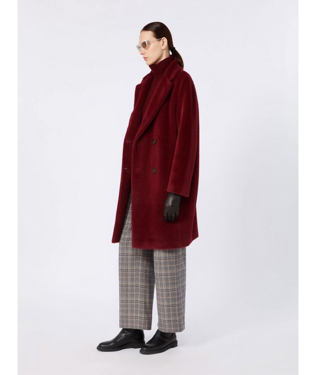 'S MAX MARA Бордовое шерстяное пальто, фото 2