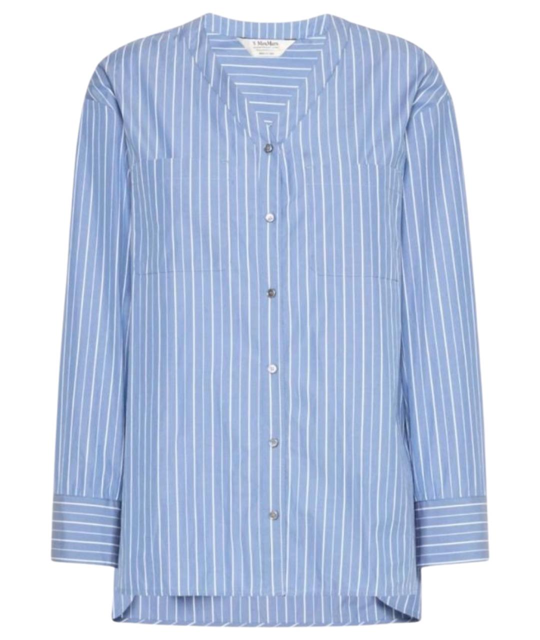 'S MAX MARA Синяя хлопковая рубашка, фото 1