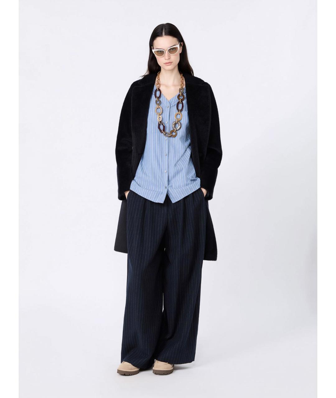 'S MAX MARA Синяя хлопковая рубашка, фото 2