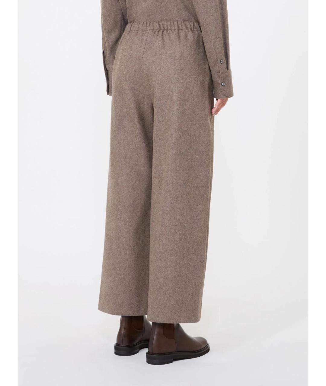 'S MAX MARA Бежевые шерстяные прямые брюки, фото 4